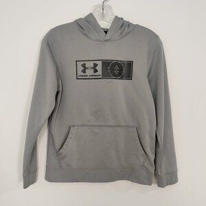 Under Armour Hockey Boys Hoodie Size YLG (14-16) Loose Fit Gray Activewear Sport